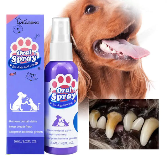 60ml Pet Spray Dog Oral Care Bad Breath Teeth Cleaning Freshener Pet Pet Remover Deodorant Supply Plaque Breath Care L2t8