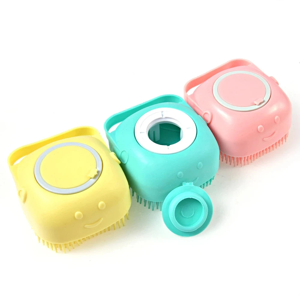 Soft Pet Bath Brush Dog Bathroom Shampoo Massager Silicone Puppy Washing Cleaning Dispenser Grooming Shower Brush Cat Supplies