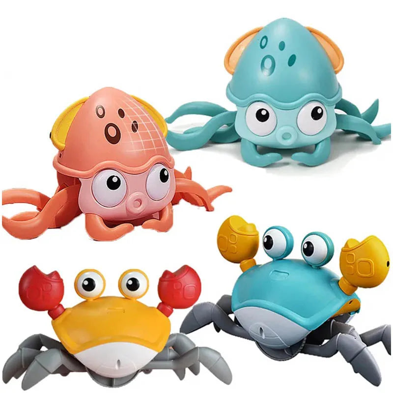 Children Automatic Induction USB Charging Crab Octopus Electric Pet Singing Avoid Obstacles Simulation Crawling Luminous