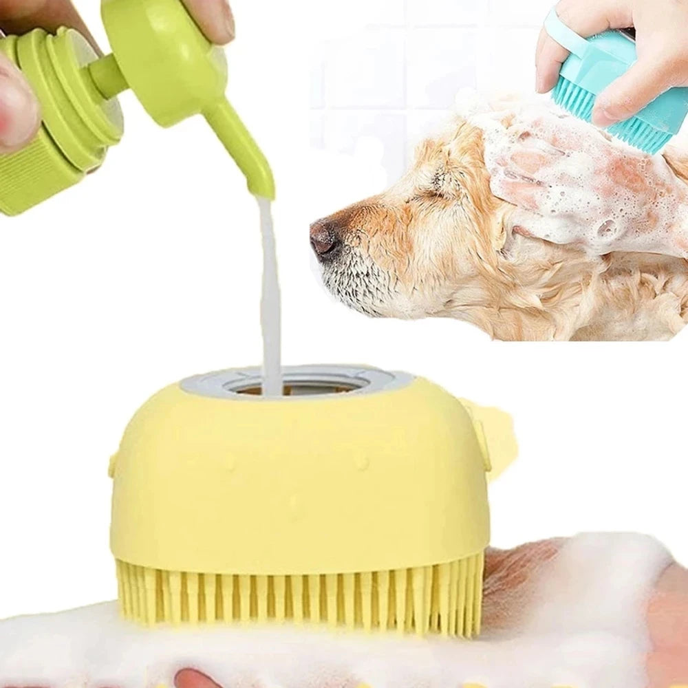 Soft Pet Bath Brush Dog Bathroom Shampoo Massager Silicone Puppy Washing Cleaning Dispenser Grooming Shower Brush Cat Supplies